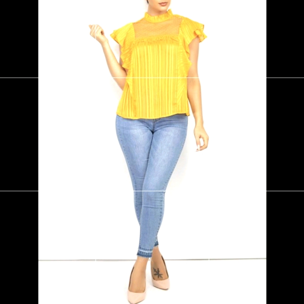 Short Sleeve Sheer Blouse